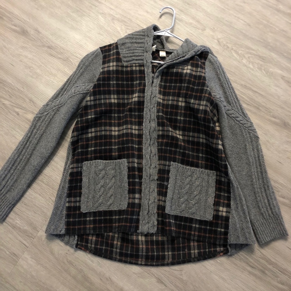 Plaid Sweater Jacket